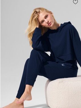 ALO Yoga Muse Hoodie & Sweat Pant Set Navy NWT M